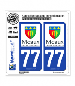 77 Meaux - Ville | Autocollant plaque immatriculation