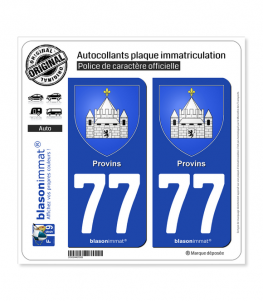 77 Provins - Armoiries | Autocollant plaque immatriculation