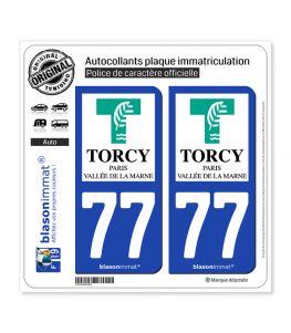 77 Torcy - Ville | Autocollant plaque immatriculation