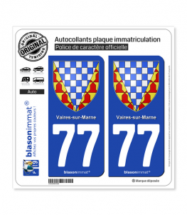 77 Vaires-sur-Marne - Armoiries | Autocollant plaque immatriculation