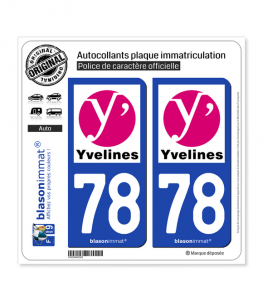 78 Yvelines - Département | Autocollant plaque immatriculation