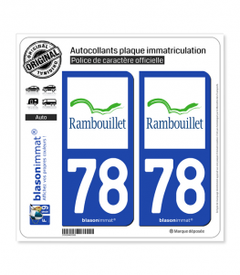 78 Rambouillet - Ville | Autocollant plaque immatriculation