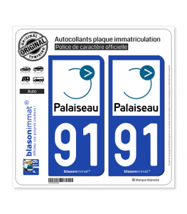 91 Palaiseau - Ville | Autocollant plaque immatriculation