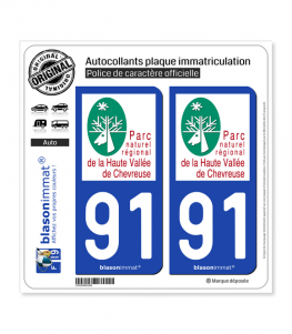 91 Parc NR - Haute Vallée de Chevreuse | Autocollant plaque immatriculation