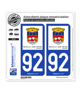 92 Neuilly-sur-Seine - Ville | Autocollant plaque immatriculation