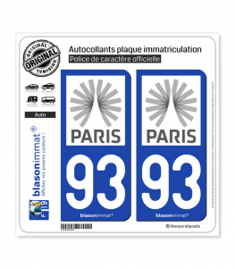 93 Ile-de-France - Tourisme | Autocollant plaque immatriculation
