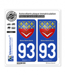 93 Seine-Saint-Denis - Armoiries | Autocollant plaque immatriculation