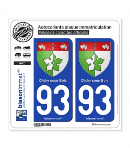 93 Clichy-sous-Bois - Armoiries | Autocollant plaque immatriculation