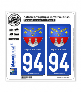 94 Nogent-sur-Marne - Armoiries | Autocollant plaque immatriculation