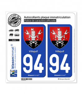 94 Villejuif - Armoiries | Autocollant plaque immatriculation