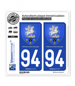 94 Villeneuve-Saint-Georges - Armoiries | Autocollant plaque immatriculation