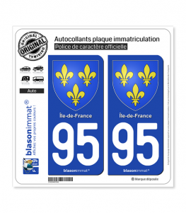 95 Ile-de-France - Armoiries | Autocollant plaque immatriculation