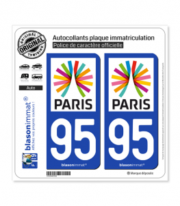 95 Ile-de-France - Paris Région | Autocollant plaque immatriculation