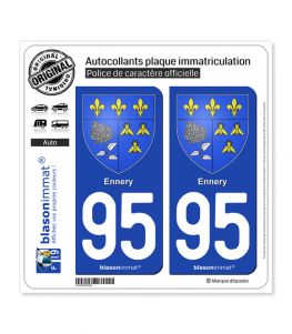 95 Ennery - Armoiries | Autocollant plaque immatriculation