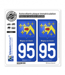 95 Magny-en-Vexin - Armoiries | Autocollant plaque immatriculation