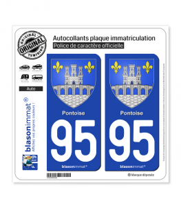 95 Pontoise - Armoiries | Autocollant plaque immatriculation