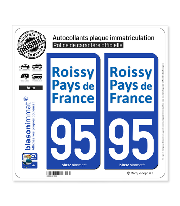 95 Sarcelles - Agglo | Autocollant plaque immatriculation