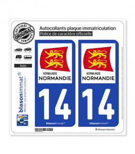 14 Normandie - Région | Autocollant plaque immatriculation