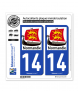 14 Normandie - Drakkar | Autocollant plaque immatriculation