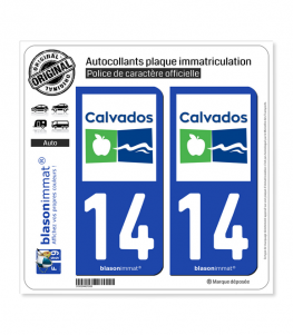 14 Calvados - Département | Autocollant plaque immatriculation