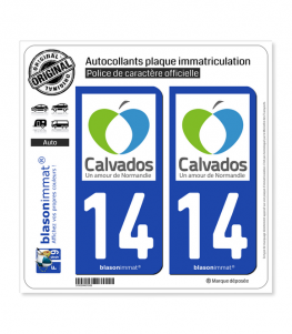 14 Calvados - Tourisme | Autocollant plaque immatriculation