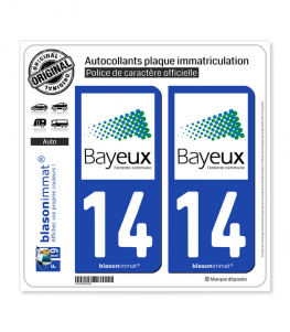 14 Bayeux - Agglo | Autocollant plaque immatriculation