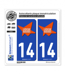 14 Lisieux - Agglo | Autocollant plaque immatriculation