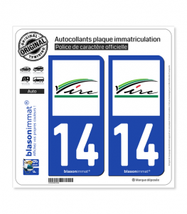 14 Vire - Ville | Autocollant plaque immatriculation