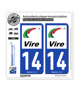 14 Vire - Agglo | Autocollant plaque immatriculation