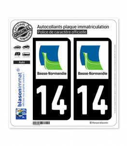 14 Basse-Normandie - LogoType | Autocollant plaque immatriculation