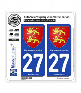 27 Haute-Normandie - Armoiries | Autocollant plaque immatriculation