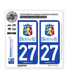 27 Bernay - Ville | Autocollant plaque immatriculation