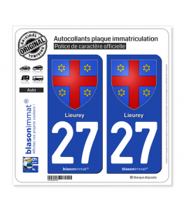 27 Lieurey - Armoiries | Autocollant plaque immatriculation