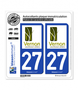 27 Vernon - Ville | Autocollant plaque immatriculation
