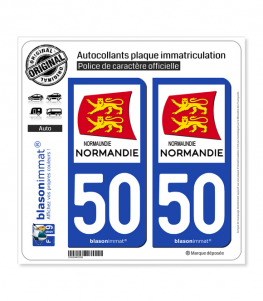 50 Normandie - Région | Autocollant plaque immatriculation