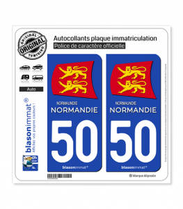 50 Normandie - Région II | Autocollant plaque immatriculation