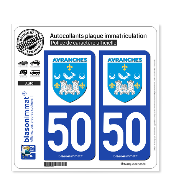 2 Autocollants Plaque Immatriculation Hyères (83) - Logo Officiel, Vinyle Haute Qualité, Résiste Au Lavage & Intempéries