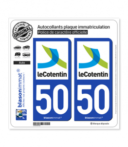 50 Cherbourg-en-Cotentin - Agglo | Autocollant plaque immatriculation