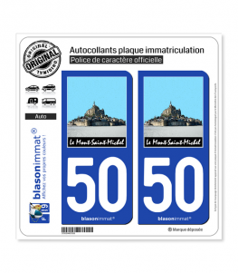 50 Le Mont-Saint-Michel | Autocollant plaque immatriculation