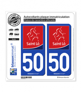 50 Saint-Lô - Ville | Autocollant plaque immatriculation