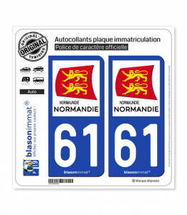 61 Normandie - Région | Autocollant plaque immatriculation