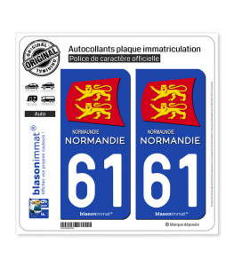 61 Normandie - Région II | Autocollant plaque immatriculation