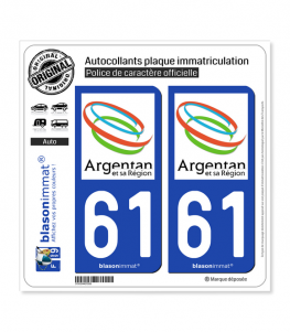 61 Argentan - Agglo | Autocollant plaque immatriculation