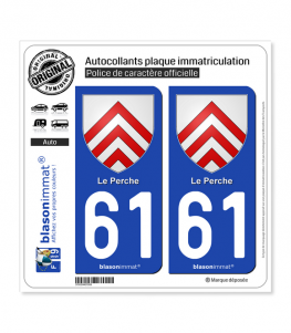 61 Le Perche - Armoiries | Autocollant plaque immatriculation