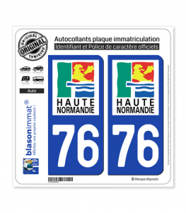 76 Haute-Normandie - LogoType | Autocollant plaque immatriculation