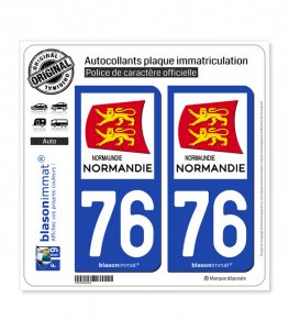 76 Normandie - Région | Autocollant plaque immatriculation