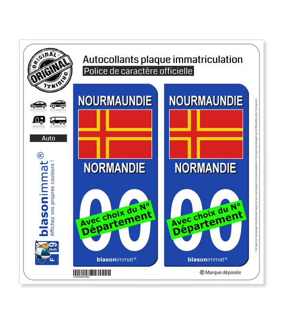 Normandie - Croix de Saint Olaf | Autocollant plaque immatriculation