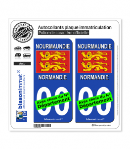 Normandie - Drapeau | Autocollant plaque immatriculation