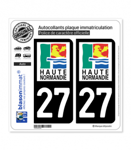 27 Haute-Normandie - LogoType | Autocollant plaque immatriculation