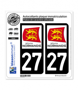 27 Normandie - LogoType | Autocollant plaque immatriculation